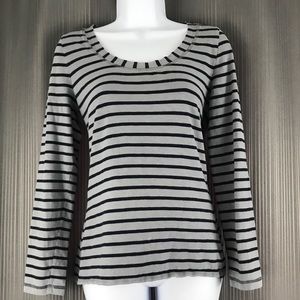 Boden grey & navy striped long sleeve top